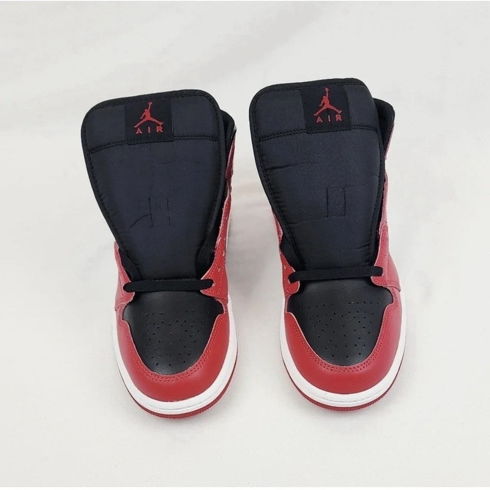 Nike Air Jordan 1 Mid Black Gym Red White GS Youth Size 5.5Y Basketball Shoes